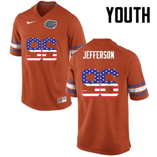 Youth Florida Gators #96 Cece Jefferson NCAA Nike Orange USA Flag Fashion Authentic Stitched College Football Jersey XPG0562ZU